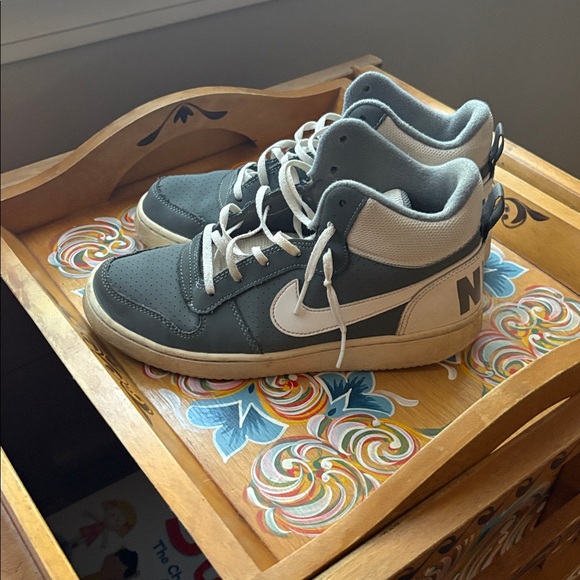 Nike Other - Nike High-Top Sneakers in Dark Gray and White 6Y or women’s 7.5-8